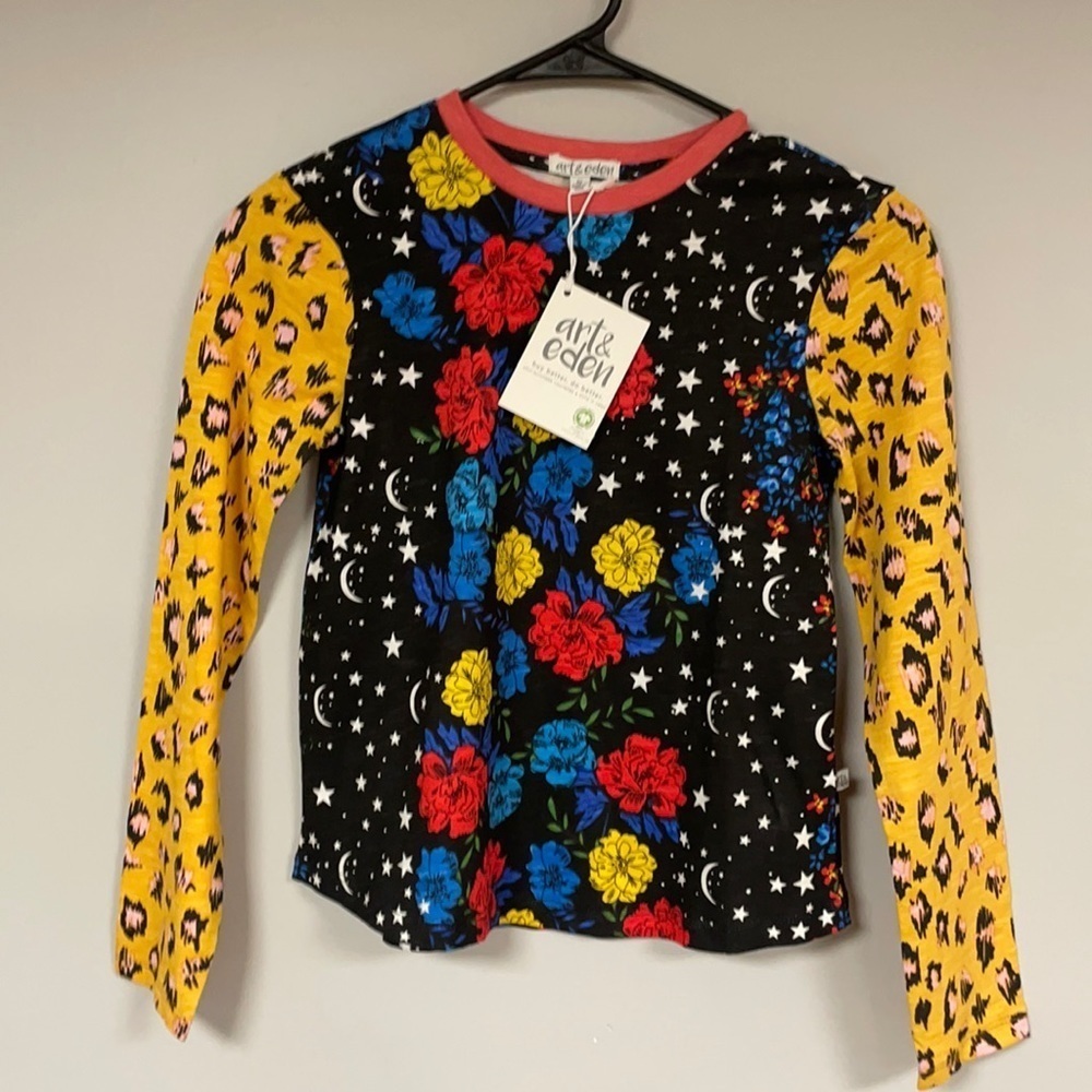 Art & Eden Girl's Super Cute long sleeve T, NWT,  10, vibrant colors NWT